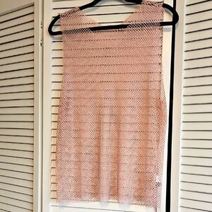⬇️💲NWOT | Pink Champagne Sleeveless Tank  Knit Beaded Top SIZE- XL